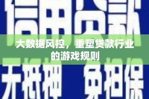 如皋大数据风控，重塑贷款行业的游戏规则