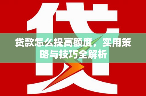 如皋贷款怎么提高额度，实用策略与技巧全解析