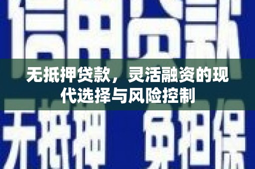 如皋无抵押贷款，灵活融资的现代选择与风险控制