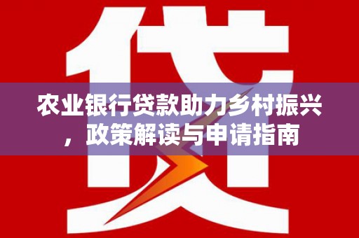如皋农业银行贷款助力乡村振兴，政策解读与申请指南