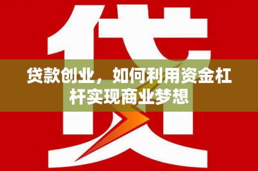 如皋贷款创业，如何利用资金杠杆实现商业梦想