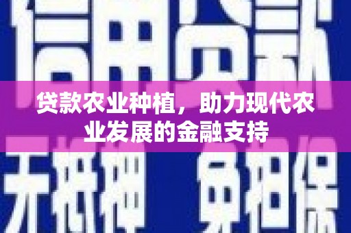 如皋贷款农业种植，助力现代农业发展的金融支持